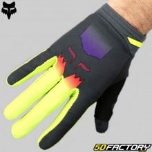 Gloves cross Fox Racing 180 Flora black and fluorescent yellow