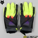 Gants cross Fox Racing 180 Flora noirs et jaunes fluo