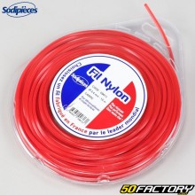 Hilo de desbrozadora Ø2.4 mm nylon cuadrado Sodipieces rojo (bobina de 15 m)
