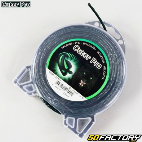 String Trimmer Line Ã˜3 mm Spiral Nylon Cuter Pro green and black (15m spool)