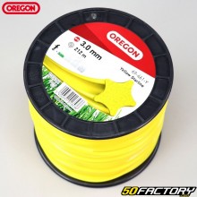 Fio de roçadora Ø3 mm estrela nylon Oregon amarelo (bobina de 212 m)