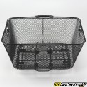 Cesta trasera para bicicleta con fijaciones en el portaequipajes negro.