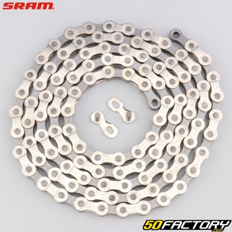 Corrente para bicicleta de 7 - 8 velocidades 114 elos Sram PC 870 prata e cinza