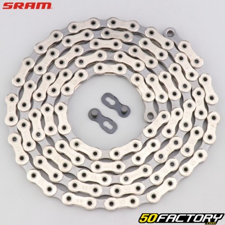 Bicycle chain 10 speeds 114 links Sram PC 1071 silver and gray