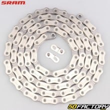 12 speed 114 link bicycle chain Sram Force Axs Flattop silver and gray