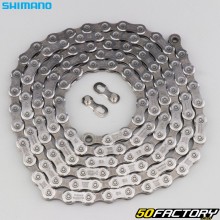 Corrente de bicicleta Shimano Deore de XNUMX velocidades e XNUMX elos XT  CN-MXNUMX cinza