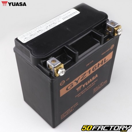 Bateria Yuasa GYZ16HL 12V 16Ah sem manutenção de ácido Harley-Davidson, Buell, Ducati...