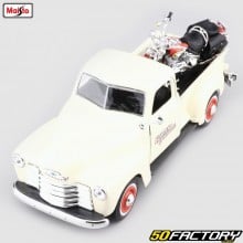 Miniatur-Pickup 1/24 Chevrolet 3100, Harley Davidson FLSTS IHR Springer