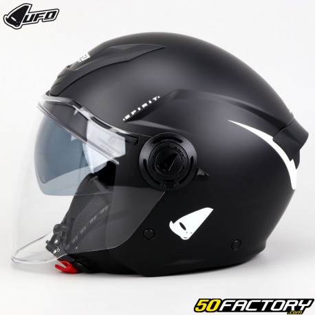 Capacete de jato UFO Spirit preto e branco fosco