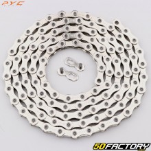 11 speed bicycle chain 116 links PYC silver