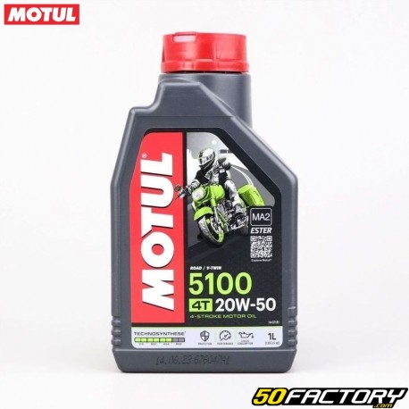 Engine oil 4T 20W50 Motul 5100 100% Synthesis 1L