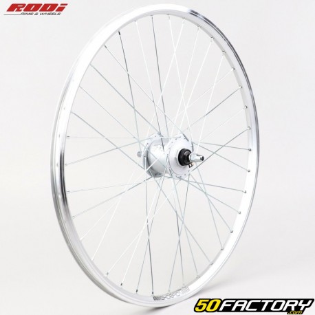 Rueda delantera de bicicleta de 26&quot; (19-559) con dinamo 6V integrada Rodi Skorpion aluminio gris