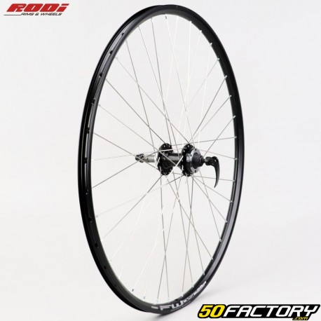 Rueda trasera de bicicleta de 28 &quot;(19-622) para rueda libre de aluminio Rodi FW Disc 6/7V negra