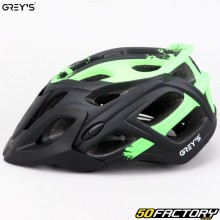 Casco de bicicleta Grey&#039;s negro y verde mate V1