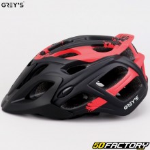 Casco de bicicleta Grey&#39;s negro y rojo mate
