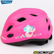 Children&#39;s bicycle helmet with integrated rear lighting Polisport Pink mermaid