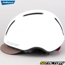 Casco da bici con illuminazione posteriore integrata Polisport Commuter bianco