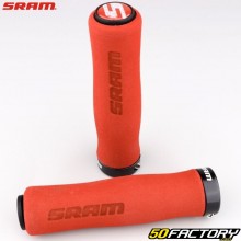 Pre-formed red and black Sram Lock-On bike grips