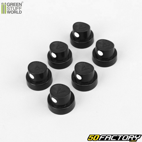 Green Stuff World Black Spray Paint Nozzles (Pack of 6)