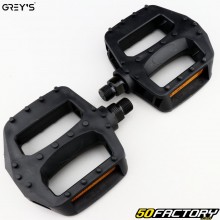Gray&#39;s flat plastic bicycle pedals black 110x100 mm