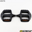 Grey&#39;s flat plastic bicycle pedals black 110x100 mm