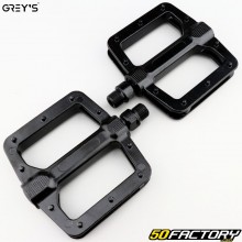 Grey&#39;s aluminum flat pedals for bicycles black 112x102 mm