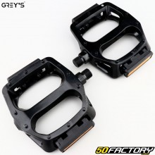 Grey&#39;s aluminum flat pedals for bicycles black 109x122 mm