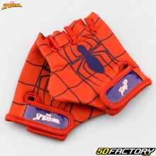Guantes cortos para bicicleta y patinete infantil Spider-Man azules y rojos