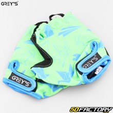 Luvas curtas verde e azul para ciclismo e scooter infantil Grey's