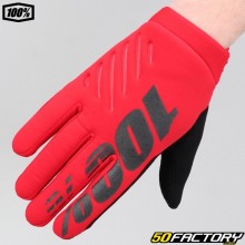 Gants cross hiver 100% Brisker Evo rouges