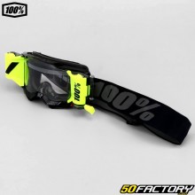 Occhiali 100% Accuri 2  Forecast roll-off  nero e giallo fluorescente schermo trasparente