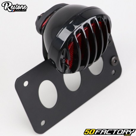 License plate support with round rear light shock absorber attachment Restone