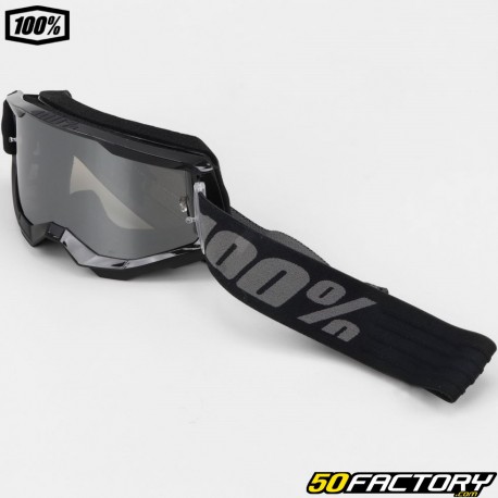 100% Strata 2 mask black and gray silver iridium screen