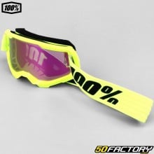 Gafas 100% Strata 2 amarillo fluorescente pantalla iridio rosa