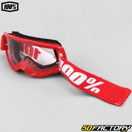 100% Strata 2 mask child size (6-12 years) red clear screen