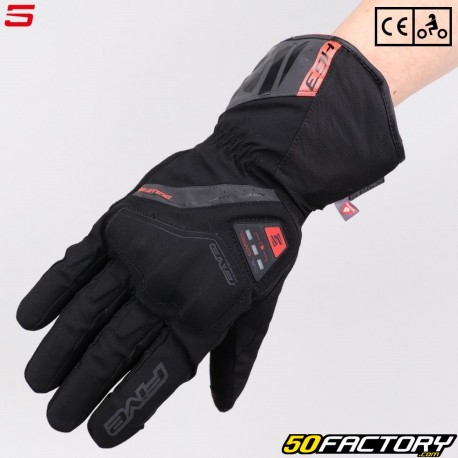 Luvas aquecidas Five Motocicleta preta aprovada pela HG3 Evo WP CE