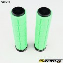 Green embossed Lock-On Grey's bike grips