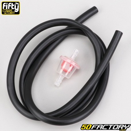 Mangueira de combustível Ã˜6x10 mm Fifty preto com filtro (1 metros)