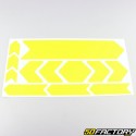 Neon yellow bicycle frame protection stickers (set of 10)