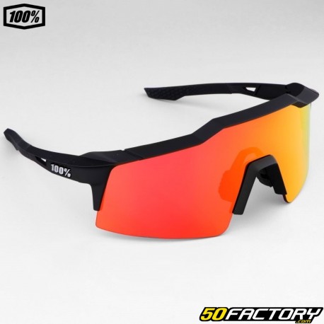 Lunettes 100% Speedcraft SL noires verre Hiper rouge