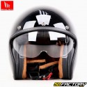 Casco jet MT Helmets Le Mans II SV S Solid A1 negro brillante