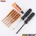 Tubeless bike tire puncture repair kit with 100 mm &quot;braids&quot; Velox