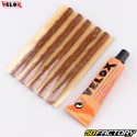 Tubeless bike tire puncture repair kit with 100 mm &quot;braids&quot; Velox