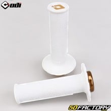 White Odi MX semi-embossed Lock-On grips