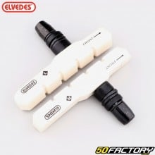 Asymmetric V-Brake bicycle brake pads 72 mm Elvedes white (with threads)