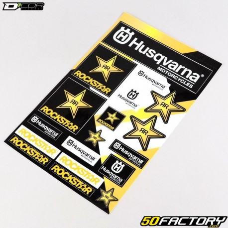 Stickers Rockstar Husqvarna Racing MX 30.5x46 cm D'Cor (planche)