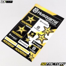 Pegatinas Rockstar Husqvarna Racing MX XNUMXxXNUMX cm D&#039;Cor (lámina)