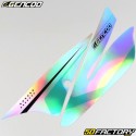 Kit decorativo Derbi DRD, Gilera SMT,  RCR (2011 - 2017) Gencod blanco holográfico y turquesa (escritura Gilera)