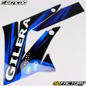Kit decorativo Derbi  DRD, Gilera SMT, RCR  (XNUMX - XNUMX) Gencod  holográfico preto e azul (escrita Gilera)