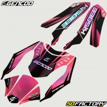 Decoration kit Peugeot Kisbee (2010 - 2017) Gencod black and pink holographic